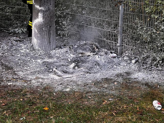Abgel&ouml;schter Reifenbrand Foto: Feuerwehr Obermehler/Silvio Dietzel