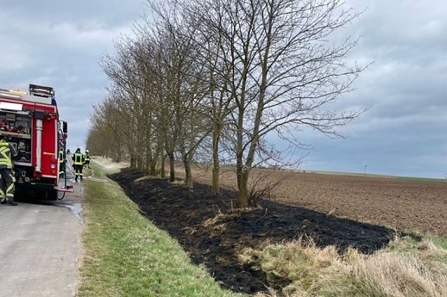 Bild: Brandstiftung an einer B&ouml;schung