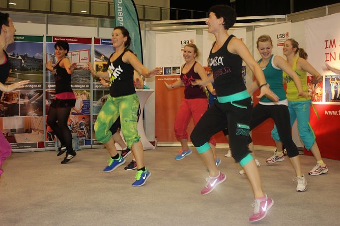 Beim Zumba kann man sich richtig auspowern. (Foto: Foto: LSB Thüringen) Beim Zumba kann man sich richtig auspowern. (Foto: Foto: LSB Thüringen)