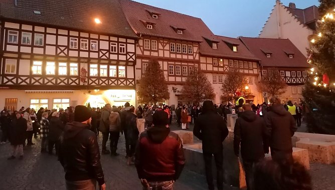 Demonstration gegen Grundrechtseinschr&auml;nkungen heute Nachmittag in Bad Langensalza (Foto: uhz)
