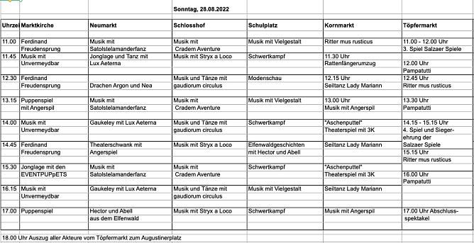 Das Festprogramm f&uuml;r den Sonntag (Foto: oas)