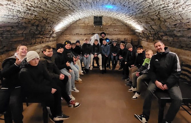 Weihnachtsfeier unter Tage: Preu&szlig;ens D-Junioren (Foto: M.Fromm)