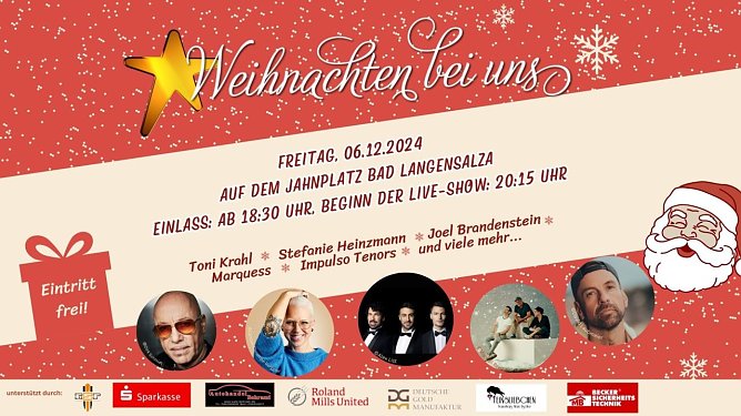 "Weihnachten bei uns" mit Stars und Sternlein auf dem Jahnplatz (Foto: Stadtverwaltung Bad Langensalza)