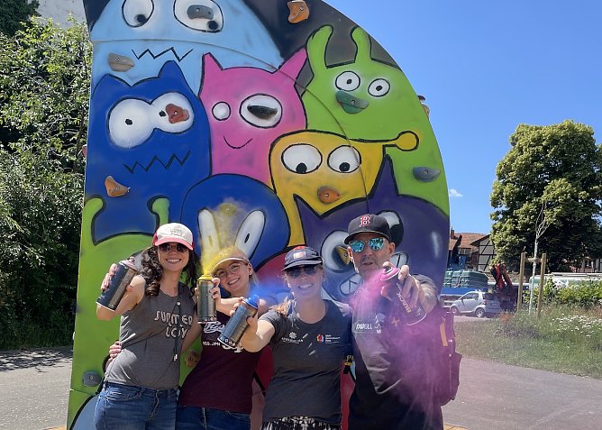 Graffitiprojekt im Claes-Park M&uuml;hlhausen  (Foto: &copy; Stadt M&uuml;hlhausen)