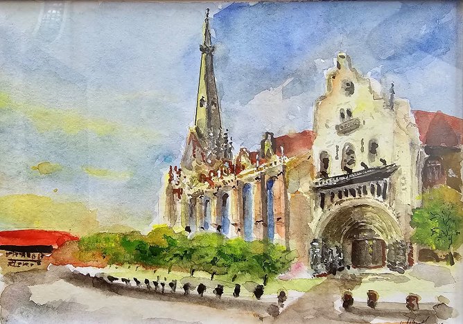 M&uuml;hlh&auml;user Aquarellkunst (Foto: &copy; Helmut Wenzel)