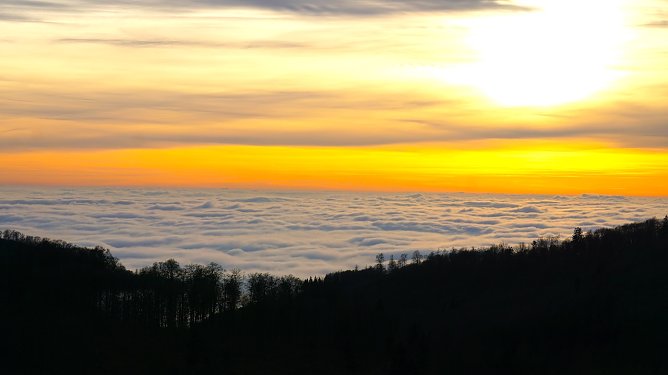 "Nebelmeer unterhalb Rothesütte bei Sonnenuntergang" (Foto: Wolfgang Menzel) "Nebelmeer unterhalb Rothesütte bei Sonnenuntergang" (Foto: Wolfgang Menzel)