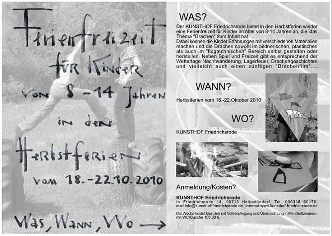 Ferienfreizeit (Foto: Kunsthof Friedrichsrode) Ferienfreizeit (Foto: Kunsthof Friedrichsrode)