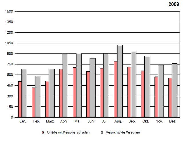 Unfallstatistik 2009 (Foto: TLS) Unfallstatistik 2009 (Foto: TLS)