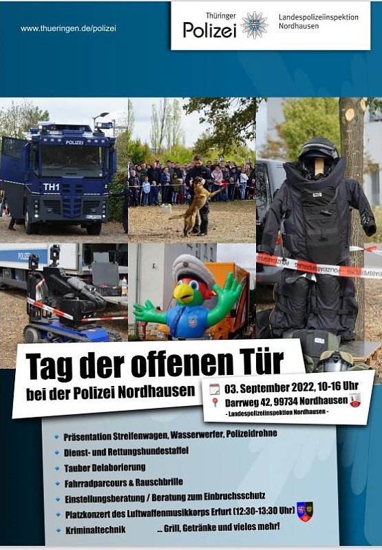 Bild: Tag der offenen T&uuml;r der Landespolizeiinspektion Nordhausen