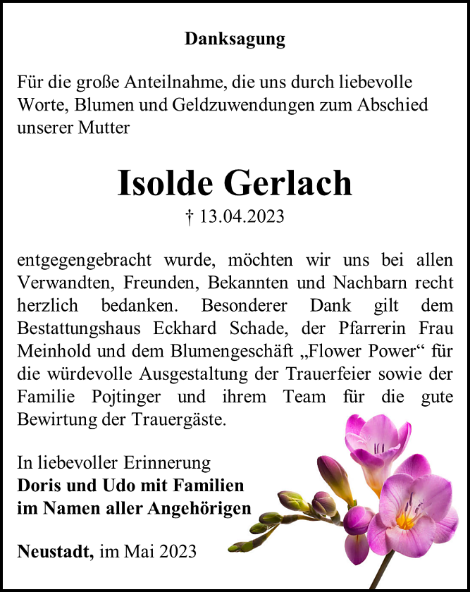 Danksagung (Foto: Schade)