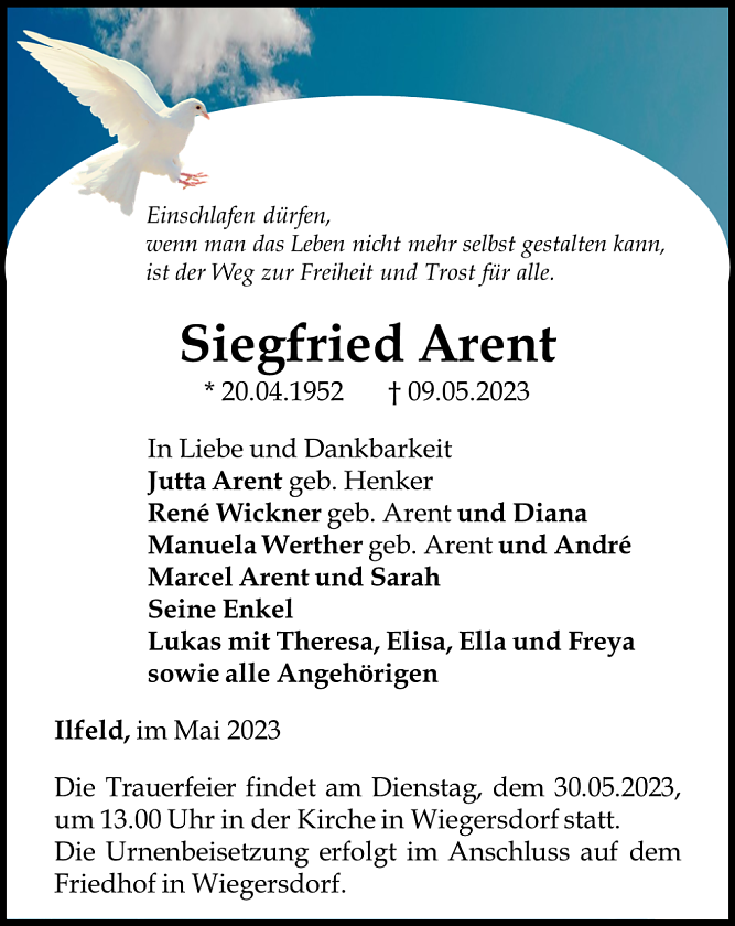 Traueranzeige (Foto: Schade)