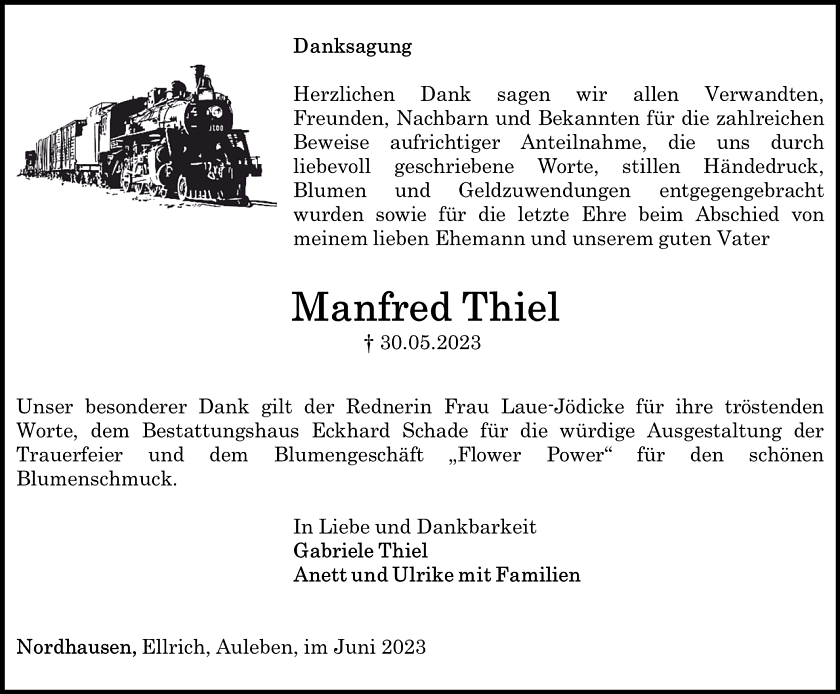 Danksagung (Foto: Schade)