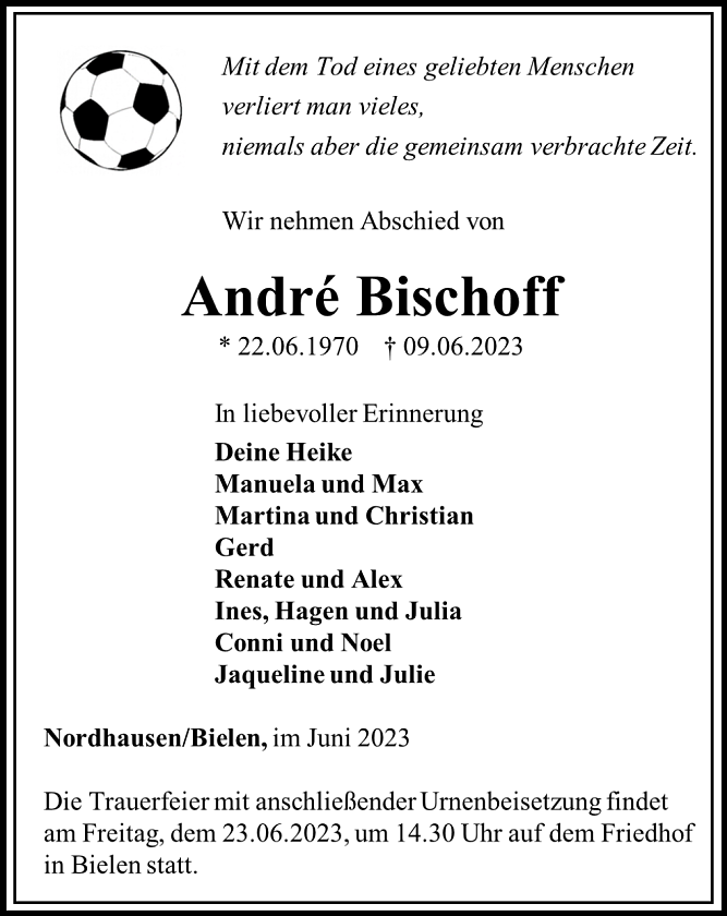 Traueranzeige (Foto: Schade)