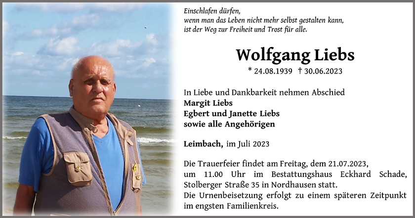 Traueranzeige (Foto: Schade)