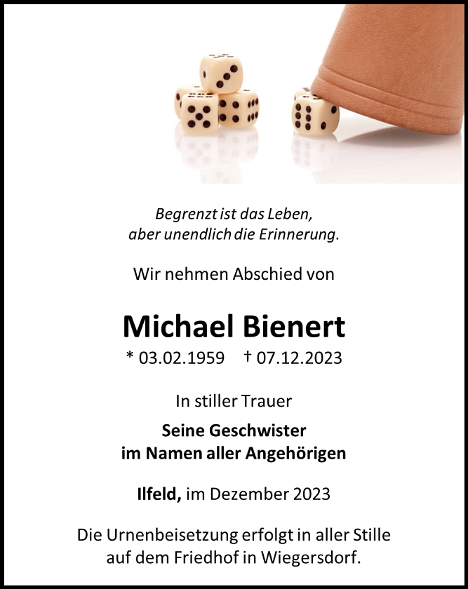 Traueranzeige (Foto: Schade)