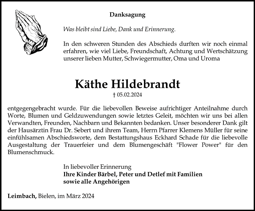 Danksagung (Foto: Schade)