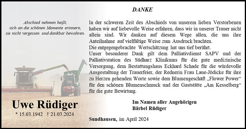 Danksagung (Foto: Schade)