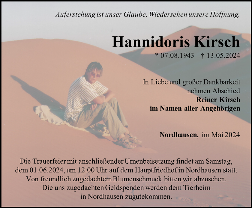 Traueranzeige (Foto: Bestattungshaus Schade)