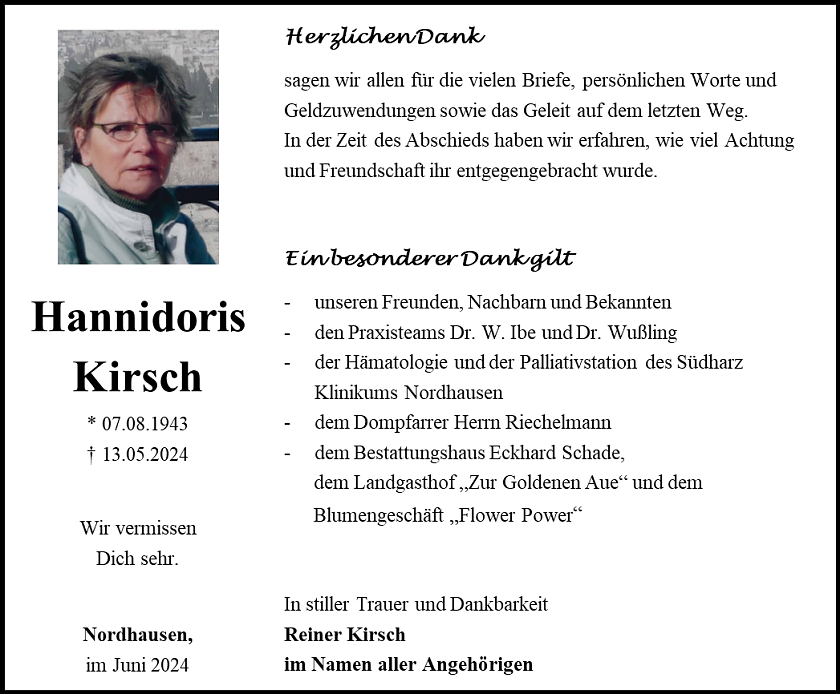 Danksagung (Foto: Schade)