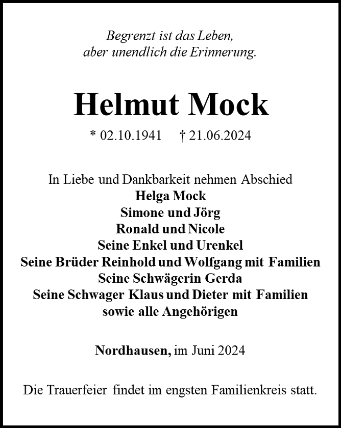 Traueranzeige  (Foto: Schade)