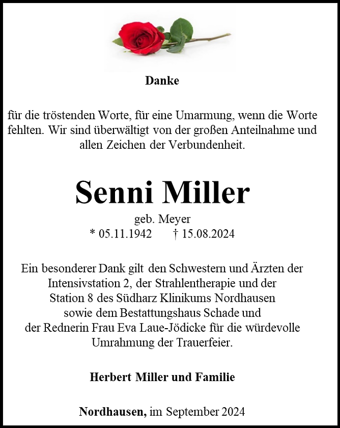 Danksagung (Foto: Bestattungshaus Eckhard Schade)