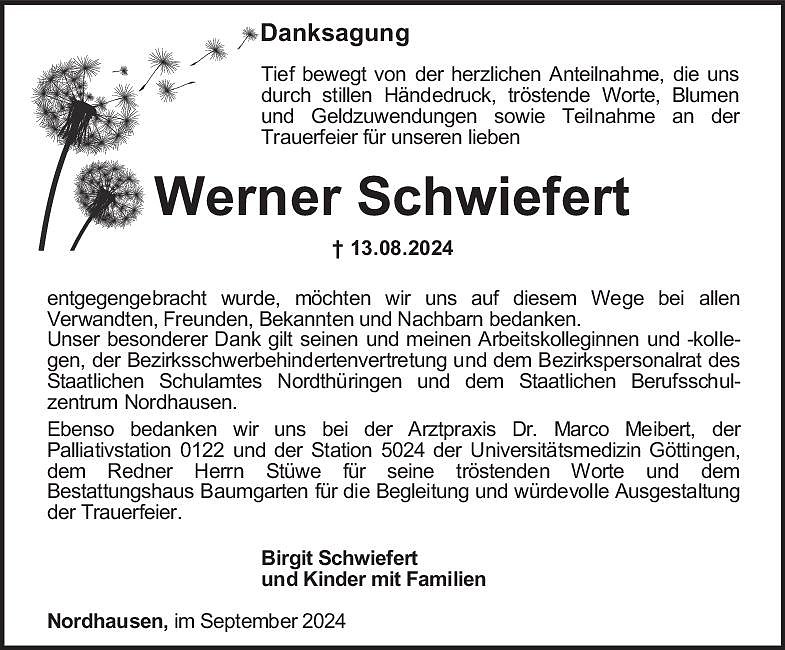 Danksagung (Foto: Bestattung Baumgarten)