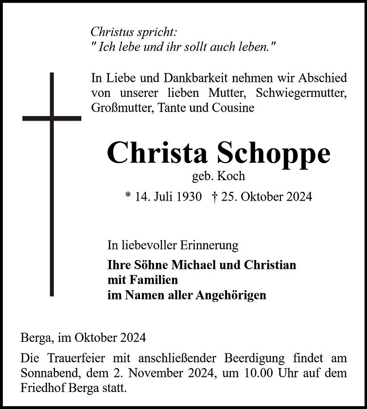 Traueranzeige (Foto: Bestattung Baumgarten)