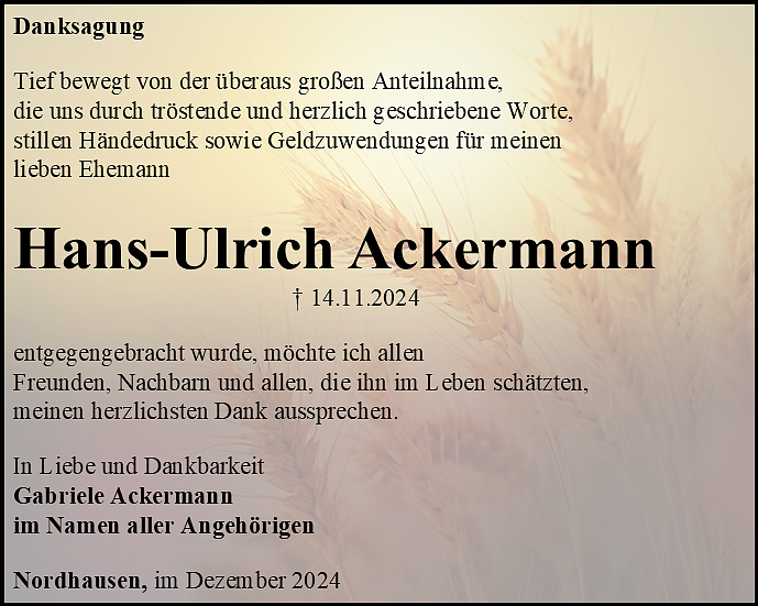 Danksagung (Foto: Bestattungshaus Eckhard Schade)