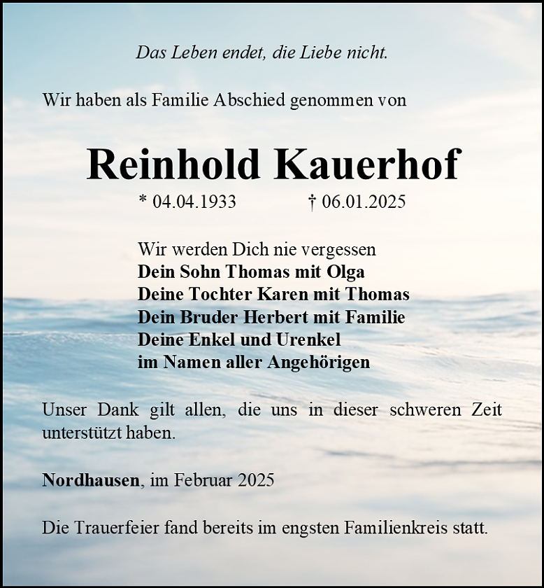 Danksagung (Foto: Bestattungshaus Eckhard Schade)