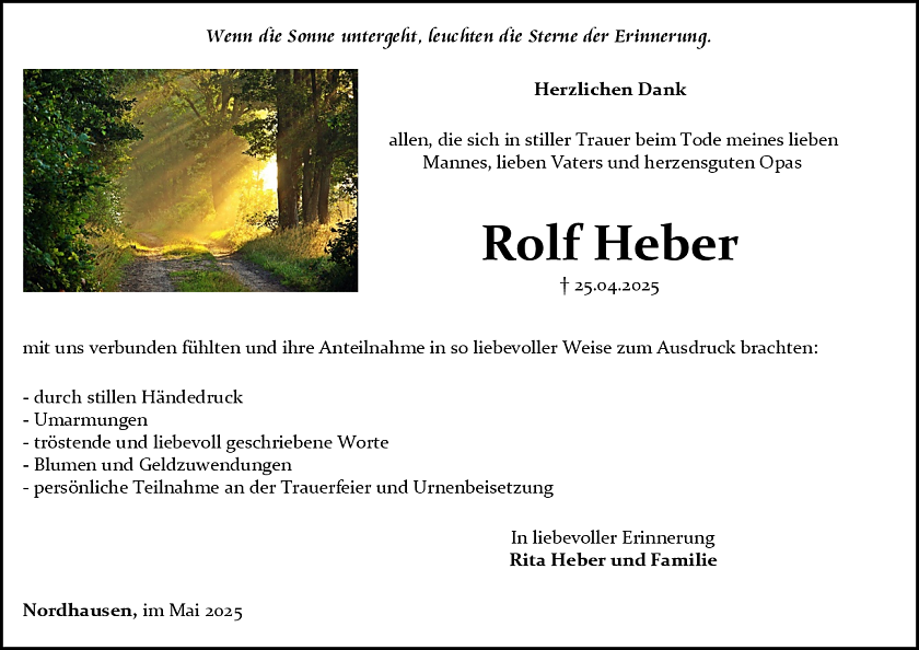 Danksagung (Foto: Bestattungshaus Schade)