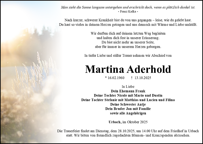 Traueranzeige (Foto: Schade)