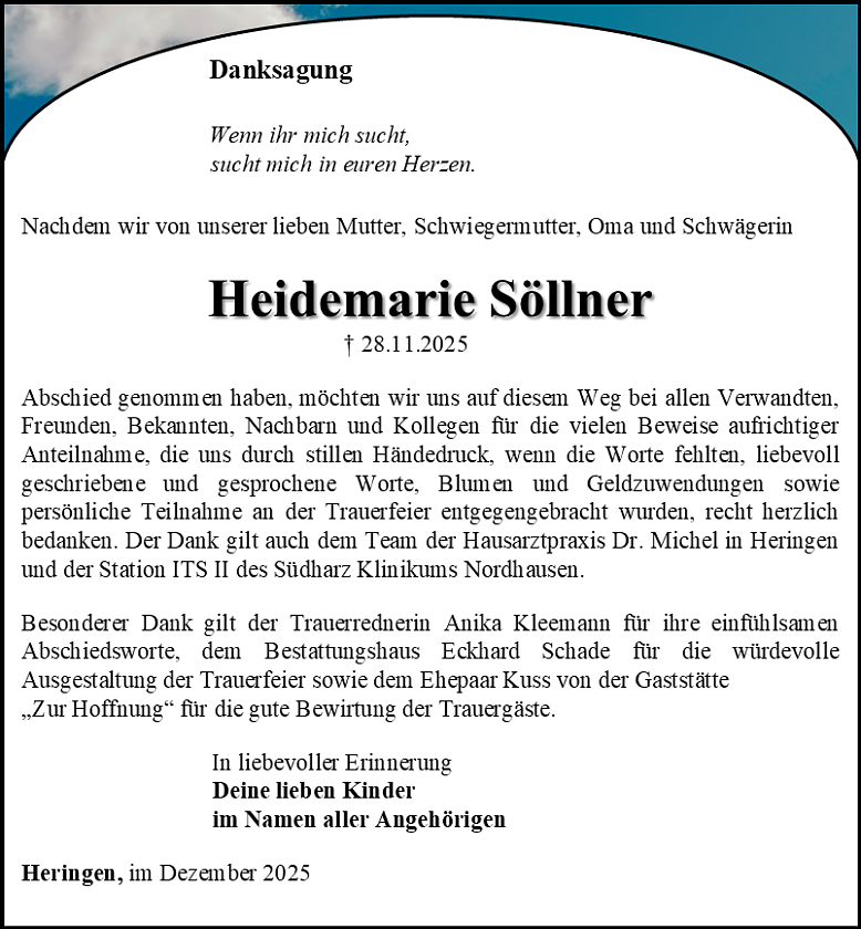 Danksagung (Foto: Schade)