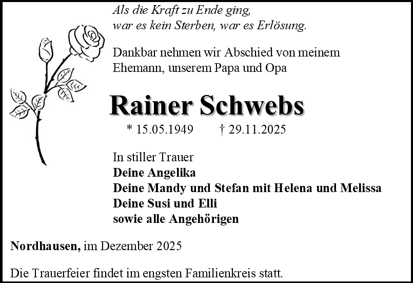 Traueranzeige (Foto: Bestattungshaus Schade)