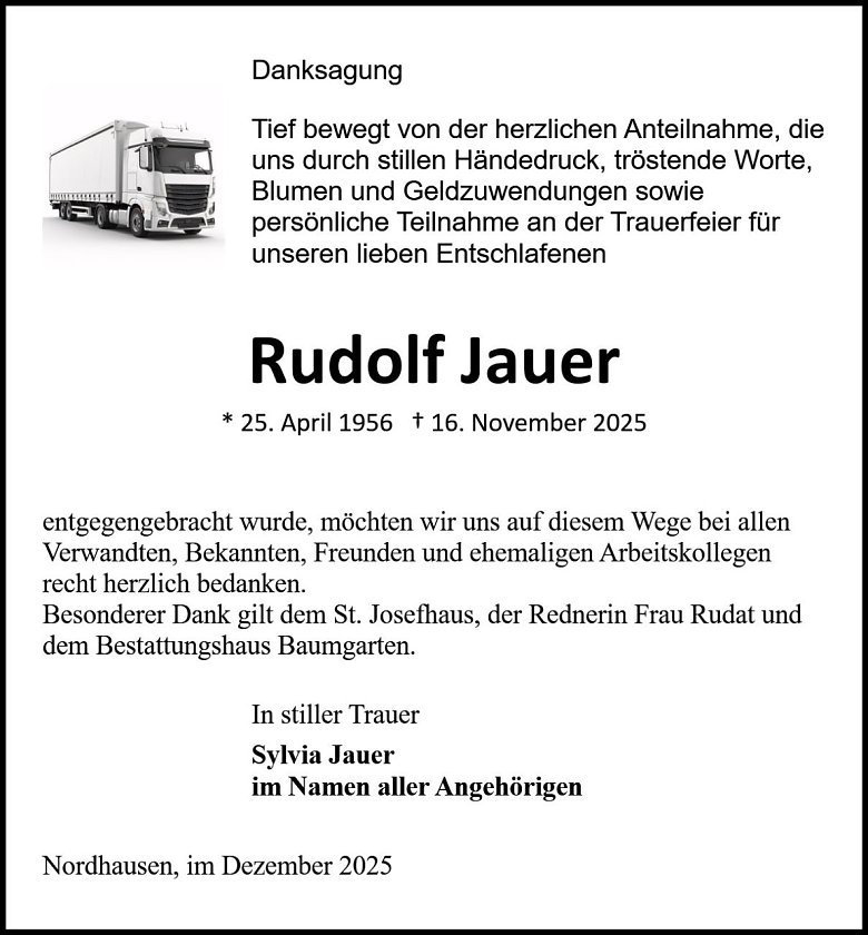 Danksagung (Foto: Bestattung Baumgarten)