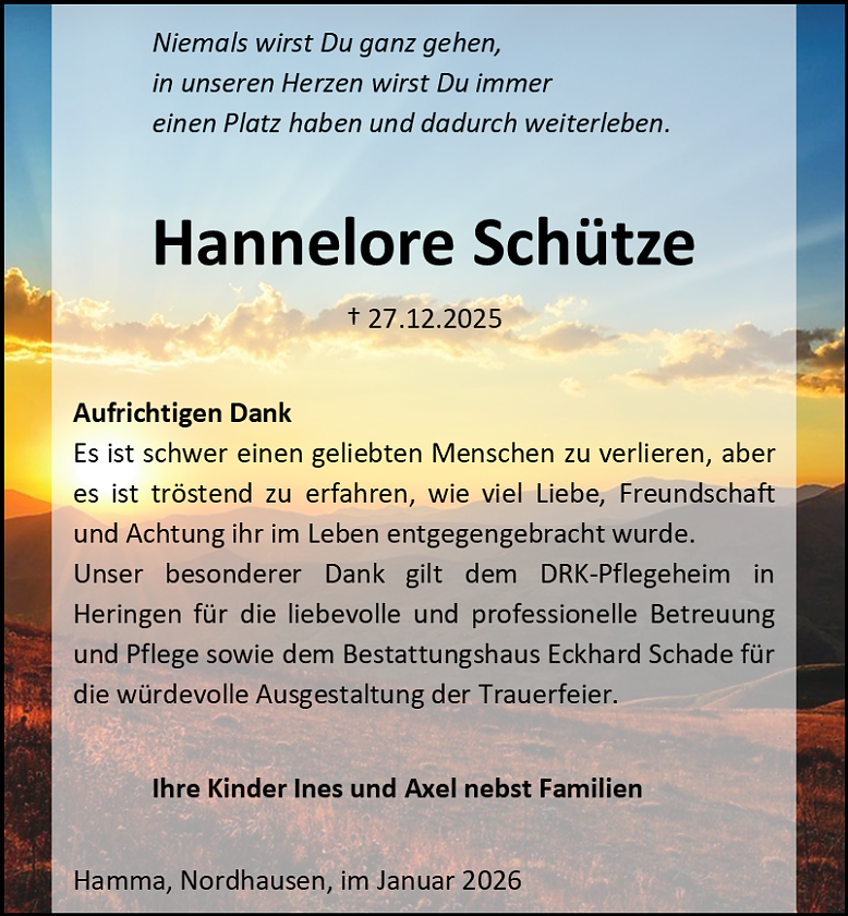 Danksagung (Foto: Bestattungshaus Schade)