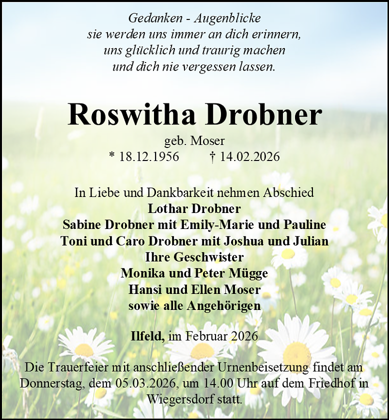 Traueranzeige (Foto: Schade)