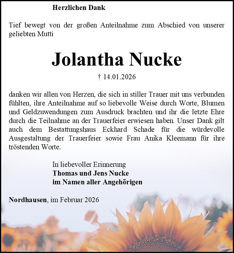 Danksagung (Foto: Nucke)