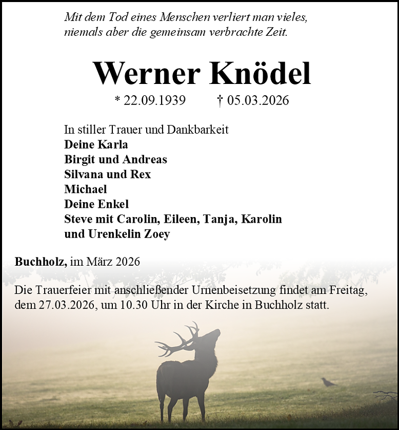 Traueranzeige (Foto: Schade)