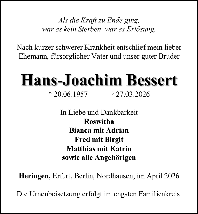 Traueranzeige (Foto: Schade)