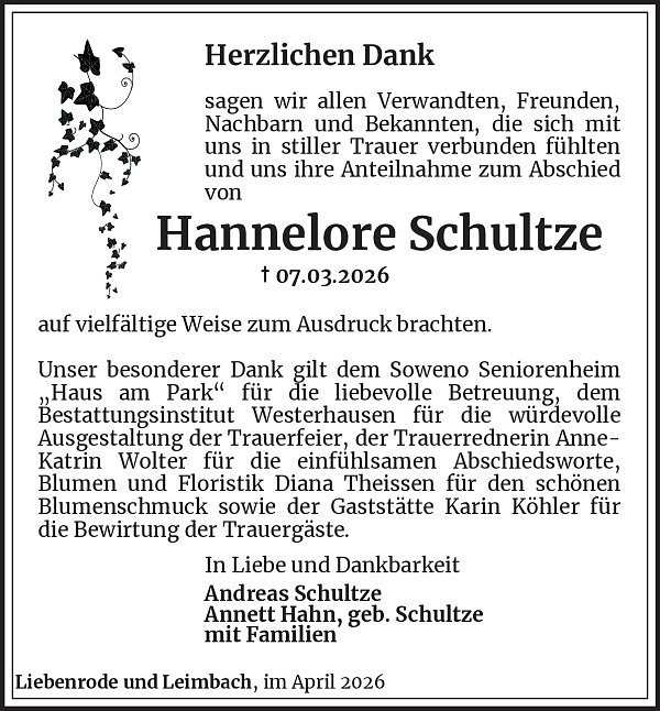 Danksagung (Foto: Best. Westerhausen)