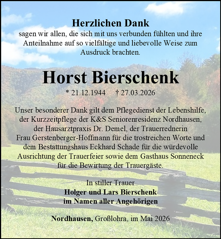 Danksagung (Foto: Schade)