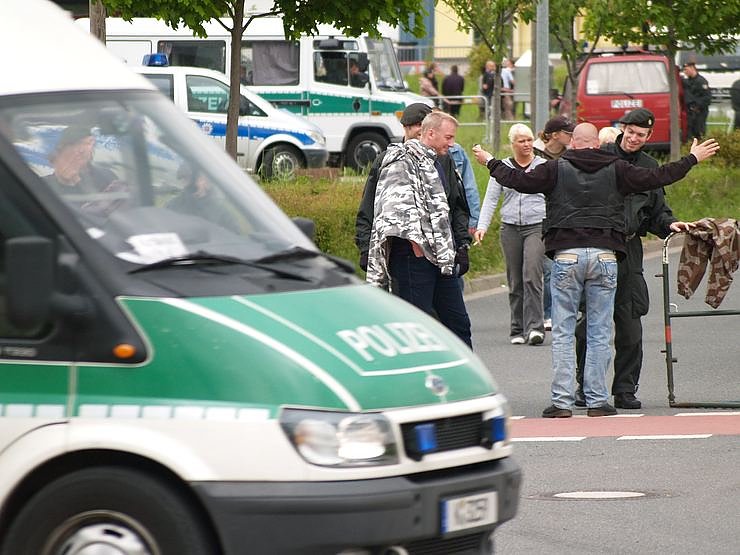 Neonaziveranstaltung Polizeipr&auml;senz