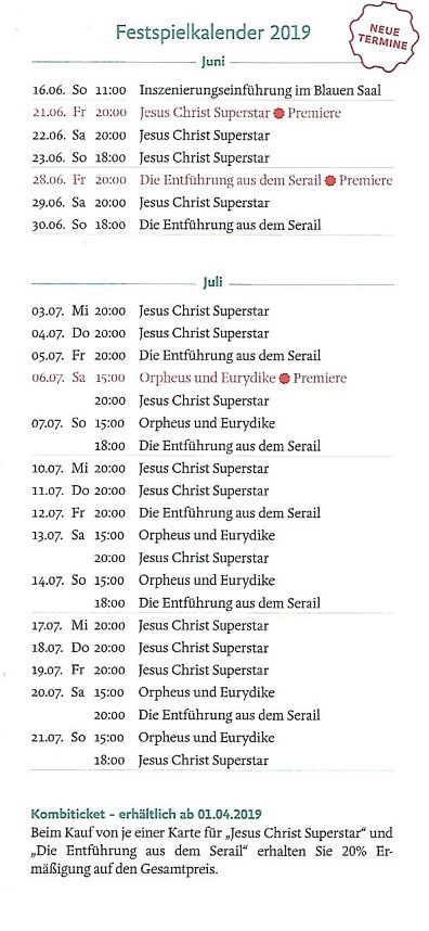 Schlossfestspiele nochmals im Lustgarten