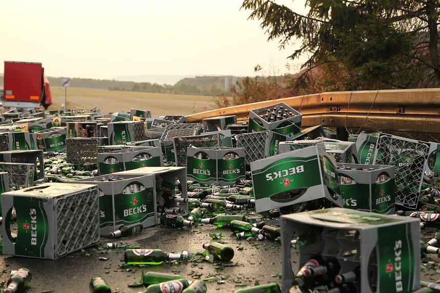 Bierlaster verungl&uuml;ckt