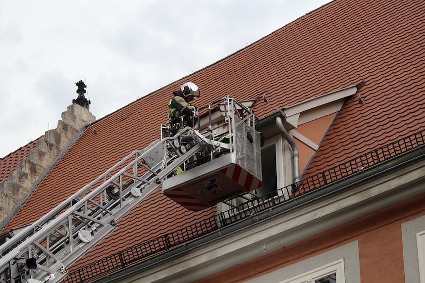 Feuerwehreinsatz in der Innenstadt von Bad Langensalza