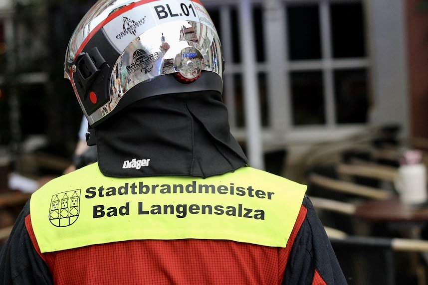 Feuerwehreinsatz in der Innenstadt von Bad Langensalza