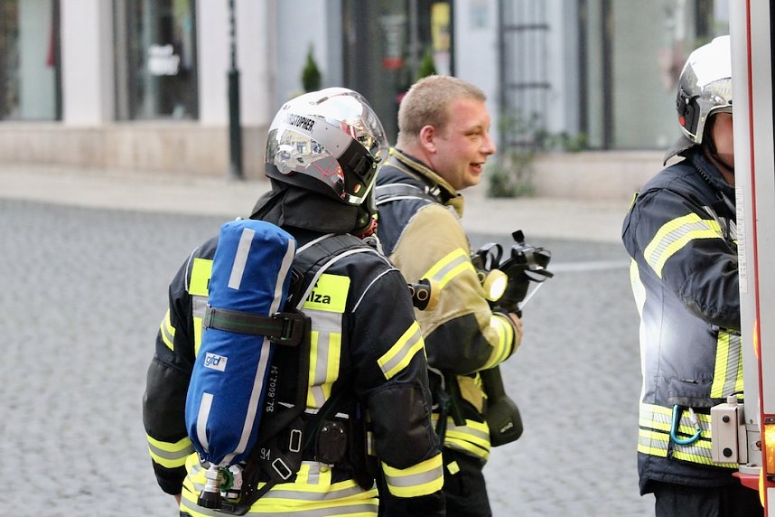 Feuerwehreinsatz in der Innenstadt von Bad Langensalza