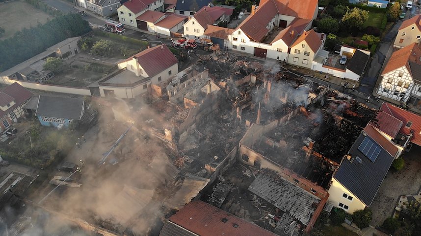 Der Tag nach dem Gro&szlig;brand in Bothenheilingen