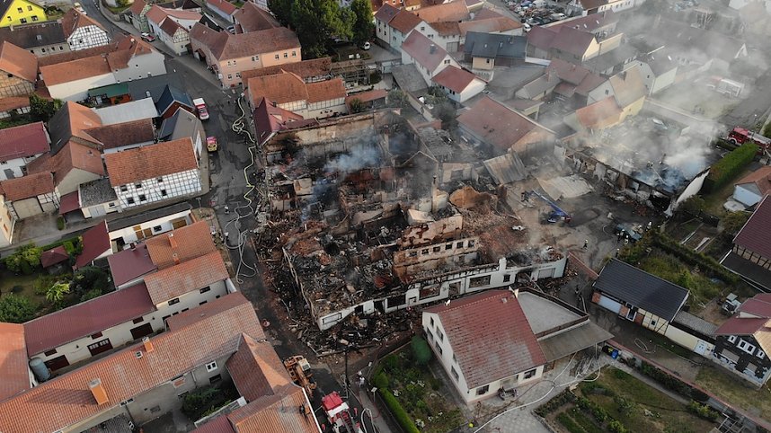Der Tag nach dem Gro&szlig;brand in Bothenheilingen