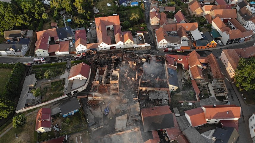 Der Tag nach dem Gro&szlig;brand in Bothenheilingen
